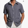 Men's short-sleeved floral print shirt in polyester fabric available in multiple colours