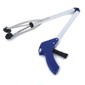 Aluminium alloy folding litter picker, 81cm extended, 8cm opening, blue and red options