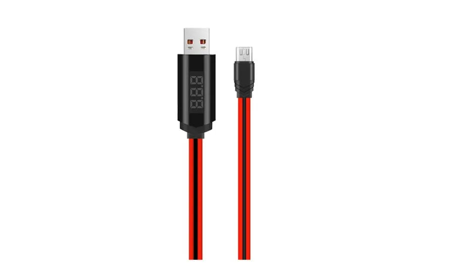 Intelligent timing fast charging data cable 1m length red white Micro USB 8Pin Type-C