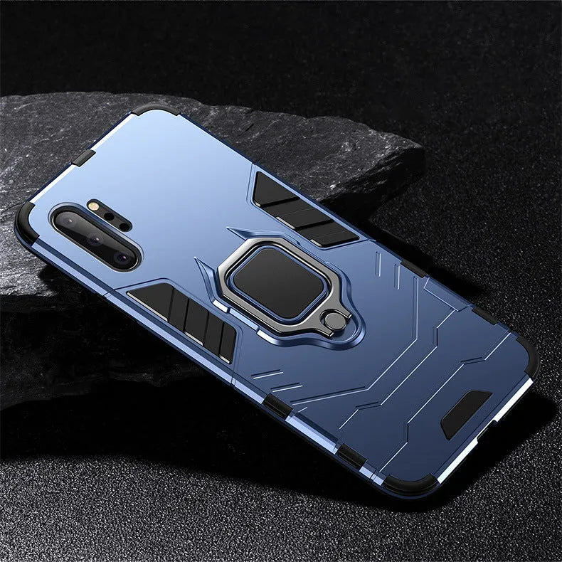 Iron Man magnetic Samsung phone case in black with integrated metal plate for car mounts