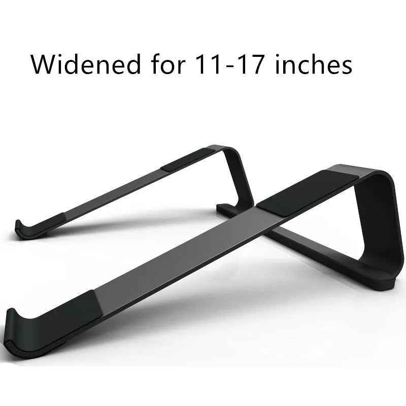 Aluminium alloy laptop stand for 11-17 inch laptops, basic 262x210x82mm size, silver finish
