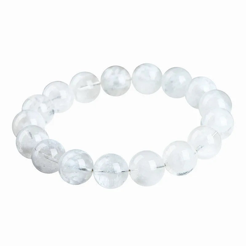 Women's crystal bracelet with natural blizzard snowflake pattern round beads in geometric design
