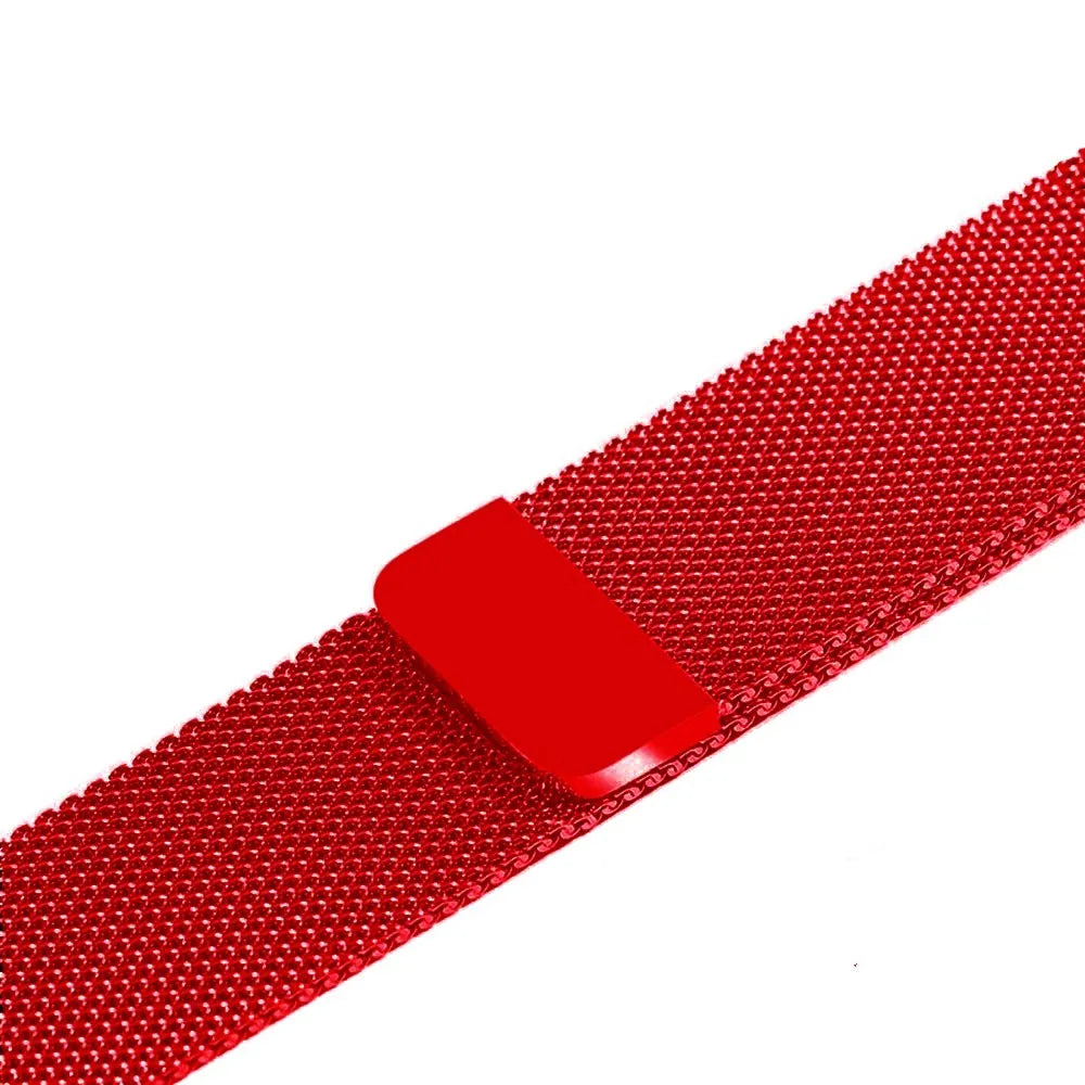 Stainless steel watch strap in silver, shown fitting a watch with a 42mm case.