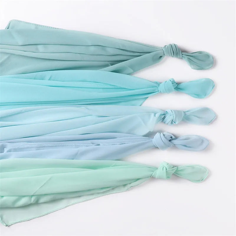 Solid colour pearl chiffon scarf 70cm x 180cm for daily head covering, hijab, or shawl use