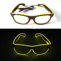 LED luminous glasses party decoration in green with push button switch on plastic frame