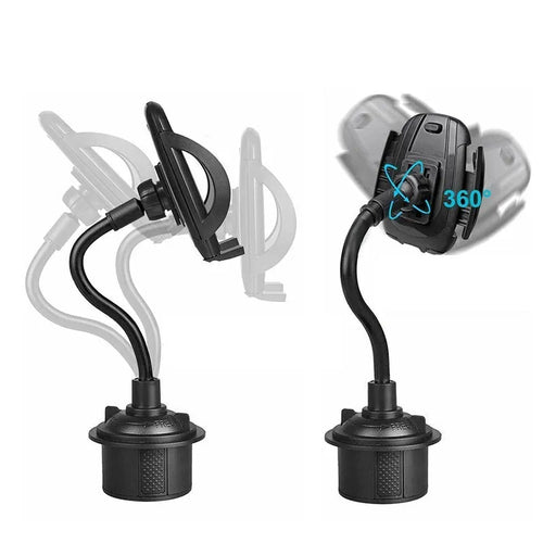 Black car cup holder mobile phone holder with ABS and aluminium construction
