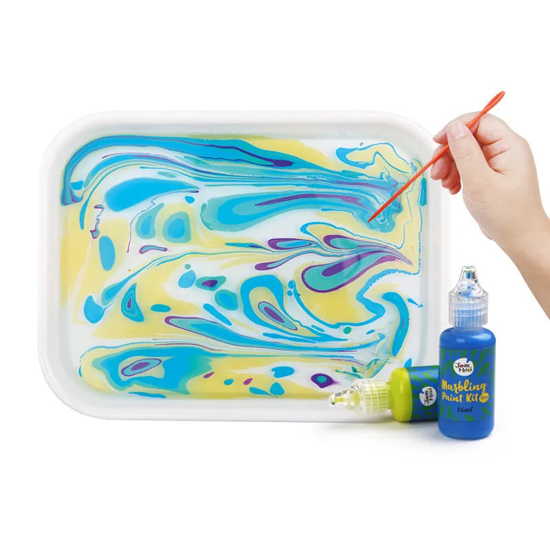 Gouache water painting set with 12 colour pots and paper sheets