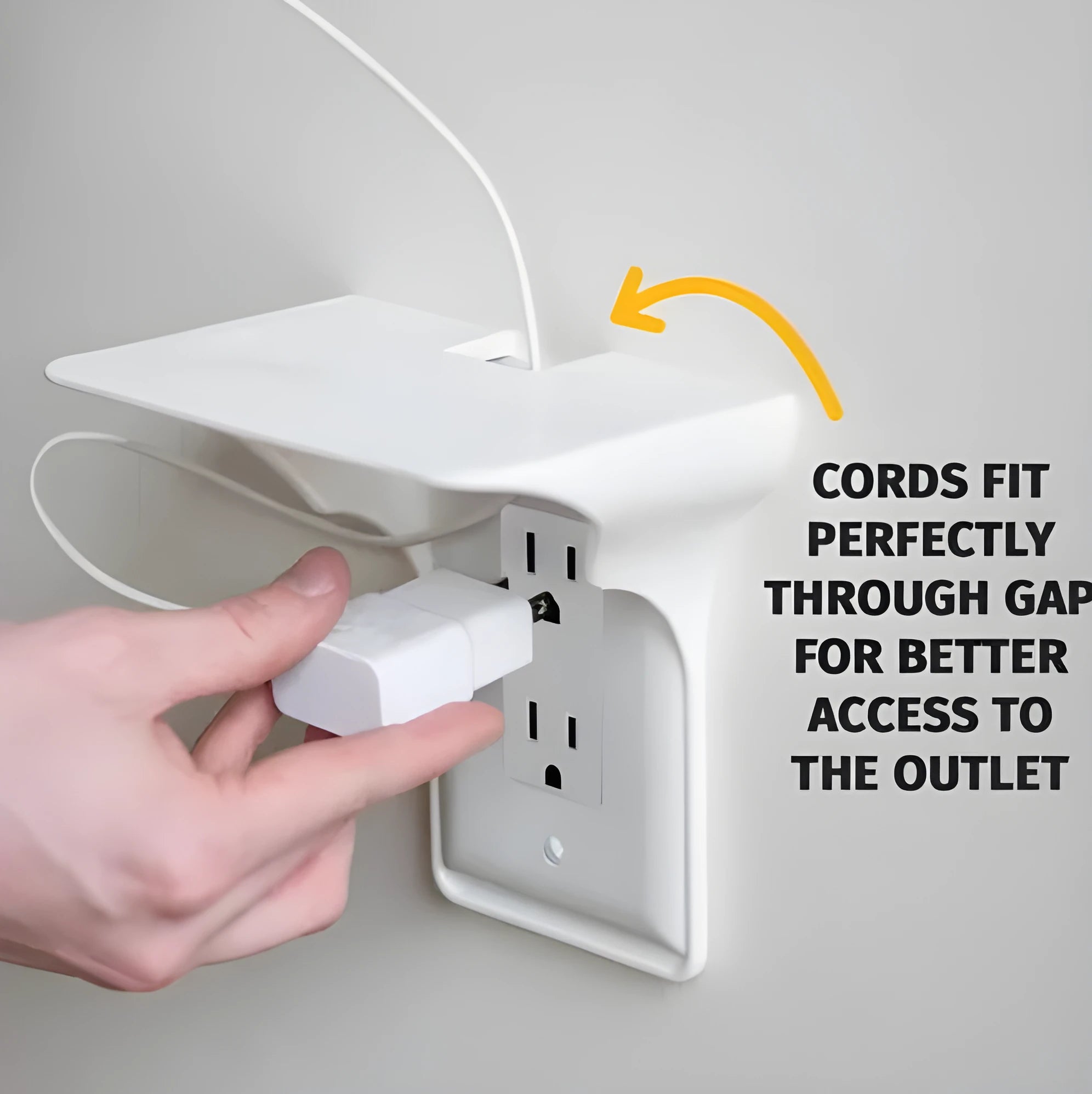 White plastic socket storage rack for tool organisation, 14 cm wide by 15 cm tall.