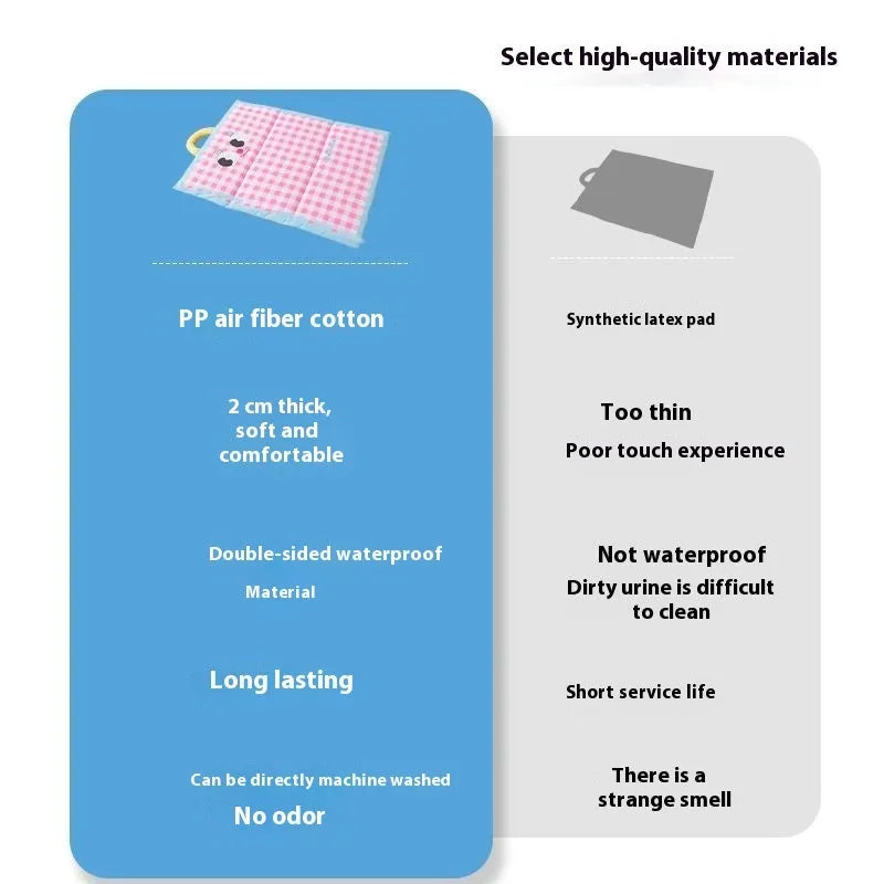 Pink plaid summer cooling pad for cats and dogs made from ice silk waterproof artificial leather