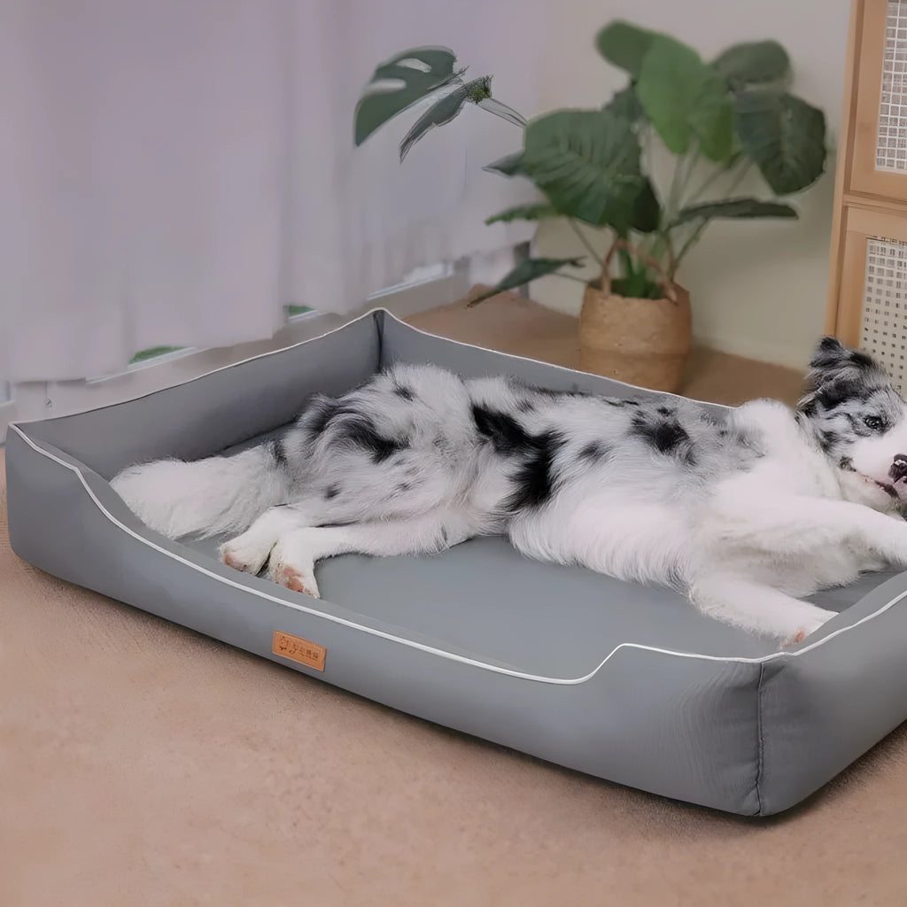 Oxford fabric dog bed in Army Green, removable washable cover for dogs