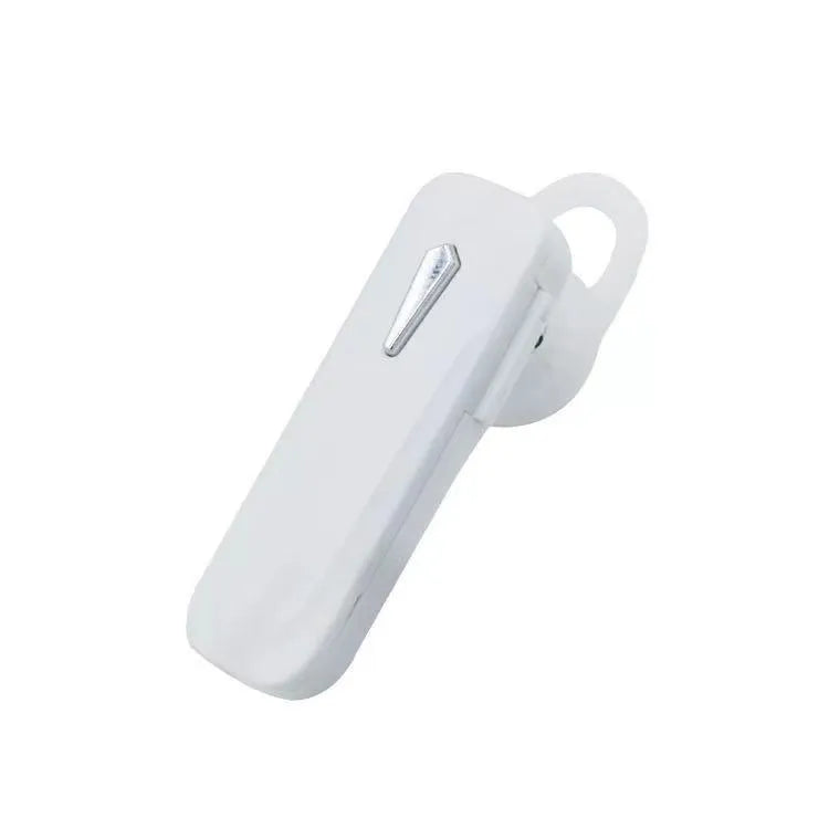 M163 Bluetooth car headset in black or white with hands-free calling and music control buttons