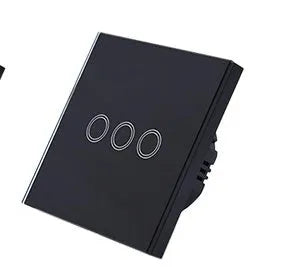 86 type tempered glass touch switch for low power lighting in black, gold or white finishes