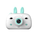 Cartoon rabbit video recorder with 1080P dual camera, double flash, zero focus lens, green or pink body
