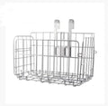 Folding steel bicycle basket, black or silver, about 32.5 x 20 x 22 cm, for mountain, road and folding bikes