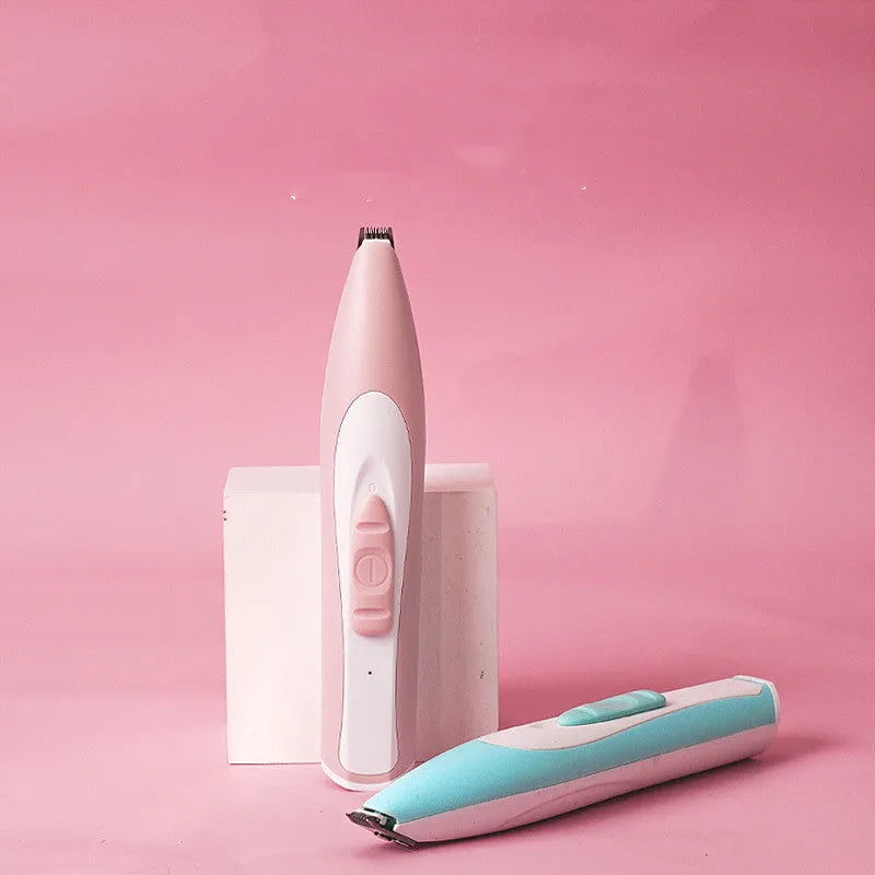 USB pet foot hair trimmer in pink battery option with ABS body for dog and cat paw hair