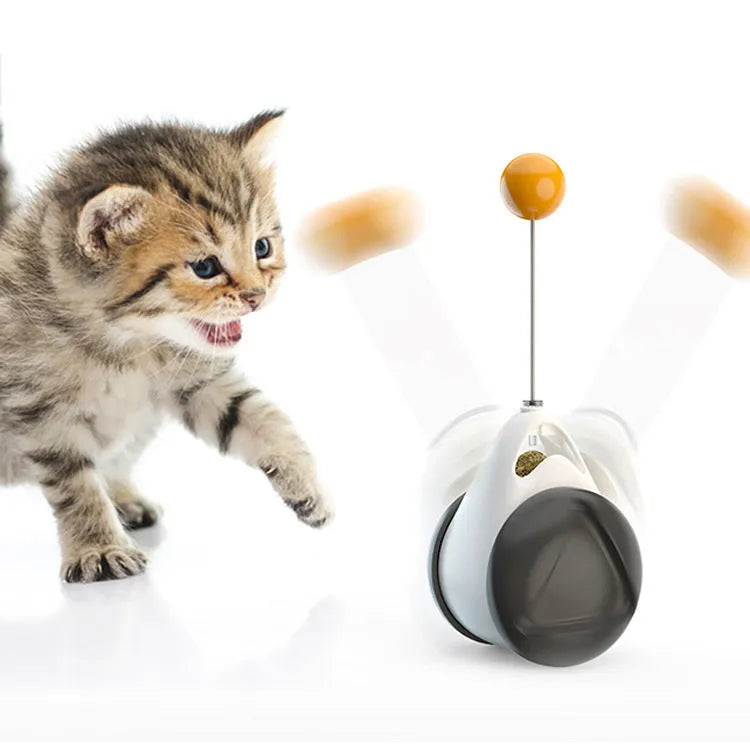 Balance swing car cat toy in plastic, available in multiple colours, self-moving swing action