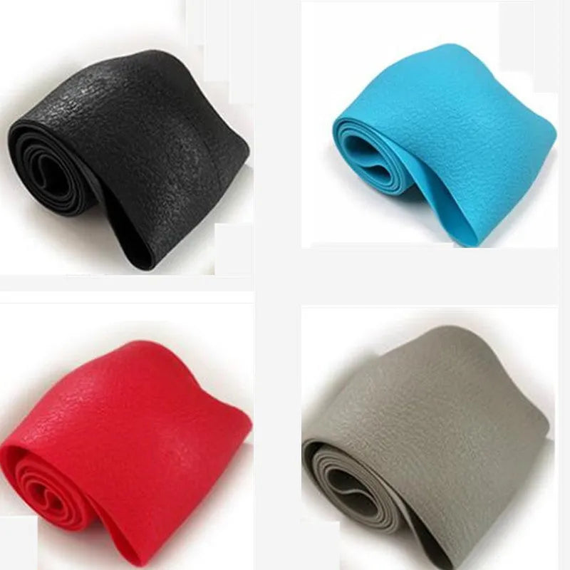 Anti-slip silicone steering wheel cover for 32-40cm small car wheels, imitation leather texture, black