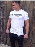 Summer men's cotton slim fit sports T-shirt in solid colour for running exercise