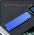 Sapphire blue portable external solid state hard disk with metal shell and USB cable