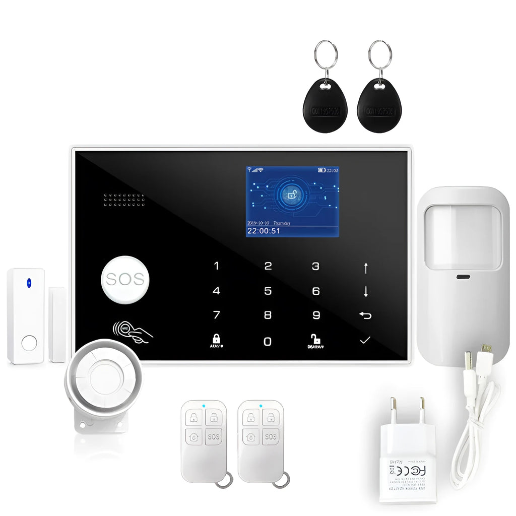 Intelligent WiFi GSM burglar alarm host with touch button control for home security