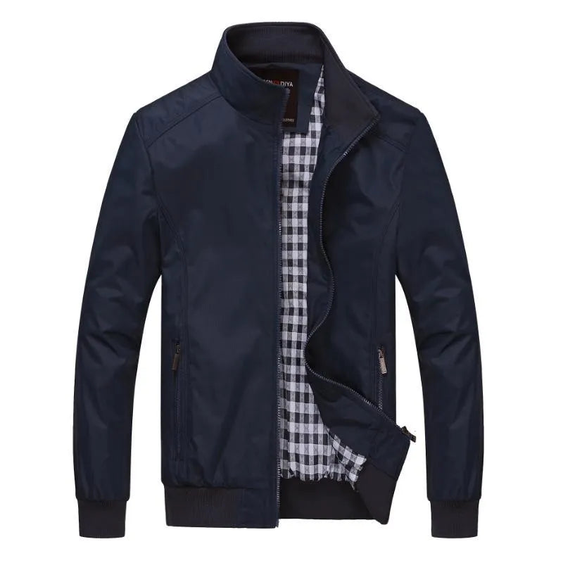 Men's bomber jacket overcoat in chemical fibre blend, available in multiple colours with Asian sizing M to 6XL
