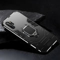 Iron Man magnetic mobile phone case for Samsung in black, blue, and red colours.