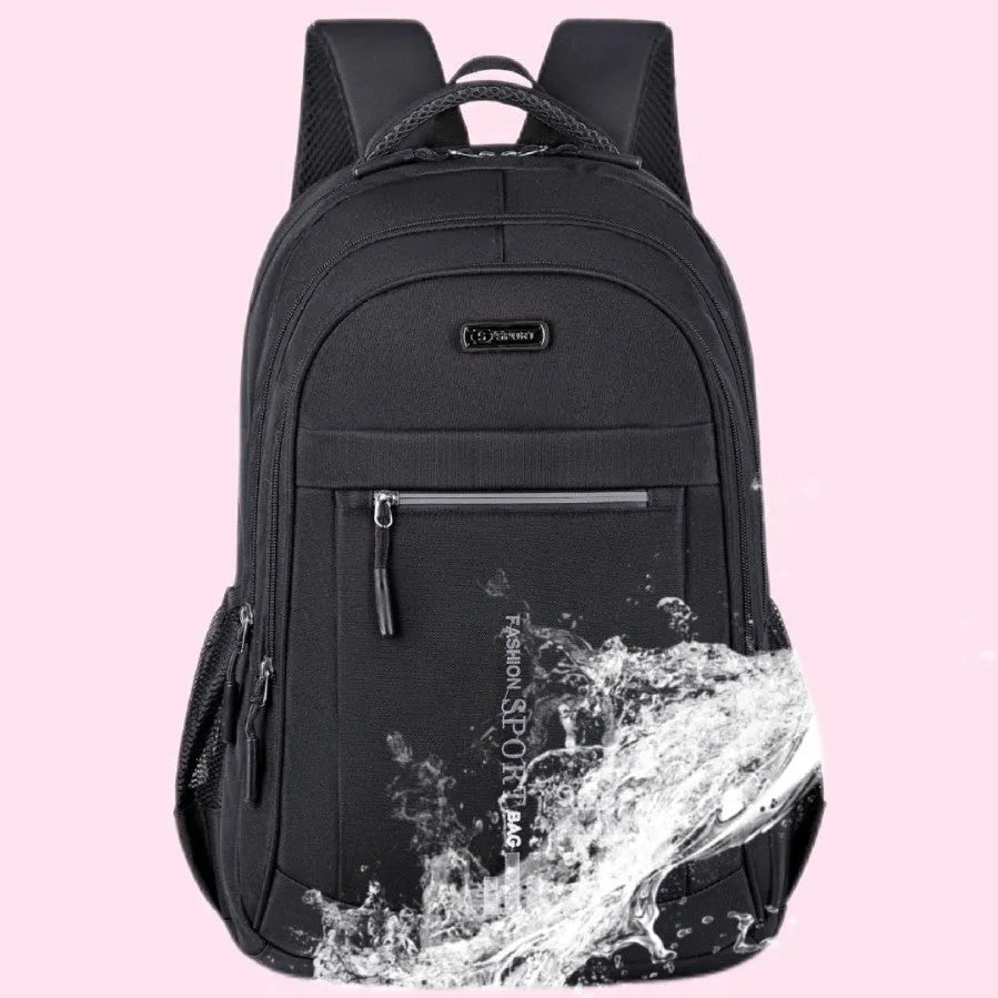 Oxford cloth business backpack with air-pillow straps in multiple colour options including black, green, blue, and orange
