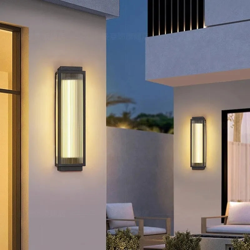 Stainless steel outdoor wall lamp with waterproof construction for garden and courtyard lighting