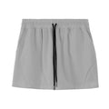 Men's thin polyester basketball shorts in grey colour with elastic waistband for summer sports