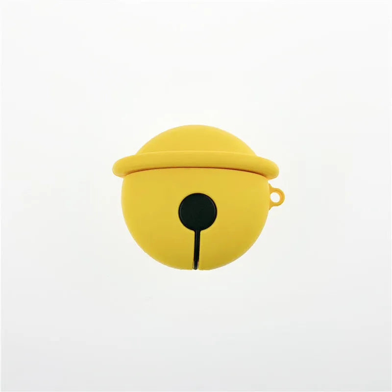 Yellow silicone bell-shaped case for AirPods 1 and 2 wireless headphones