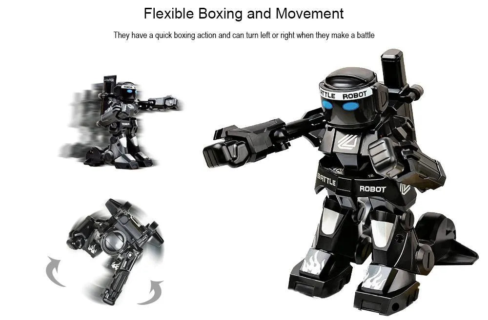 Mini RC battle robot 777-615 with remote control, sound and light effects, plastic body, 7x6.5x9.5cm