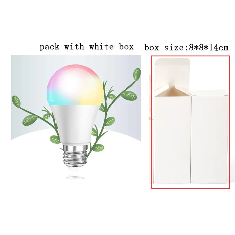 Smart LED light bulb E27 B22 4.5W RGB warm white 2700K-6500K dimmable app control, 60mm x 117mm