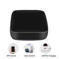 Black universal infrared remote control with voice command and WiFi functionality