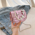 Silver women's PU leather crossbody bag in a horizontal square tote saddle shape with a single strap.