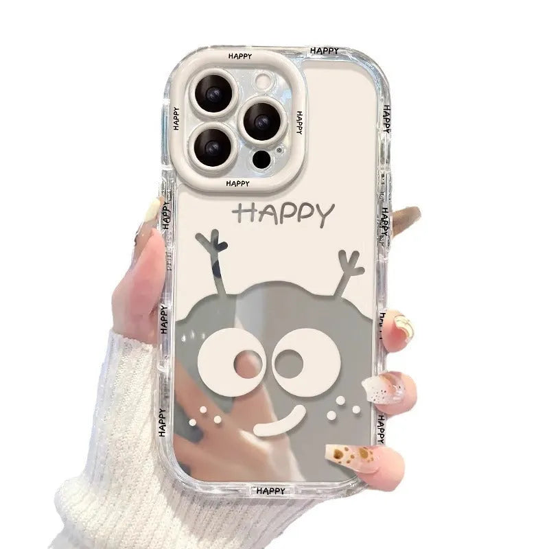 Creative white coal ball silicone phone case for iPhone fall protection, white briquette colour