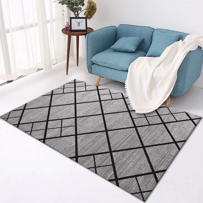 Home crystal velvet carpet in rectangular shape with machine-woven polyester surface and multiple size options