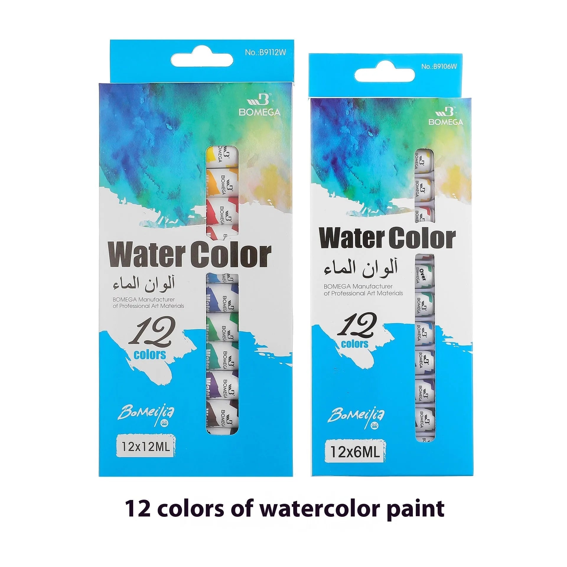12-colour art pigment paint set with tubes for watercolour gouache acrylic oil glass and textile painting techniques