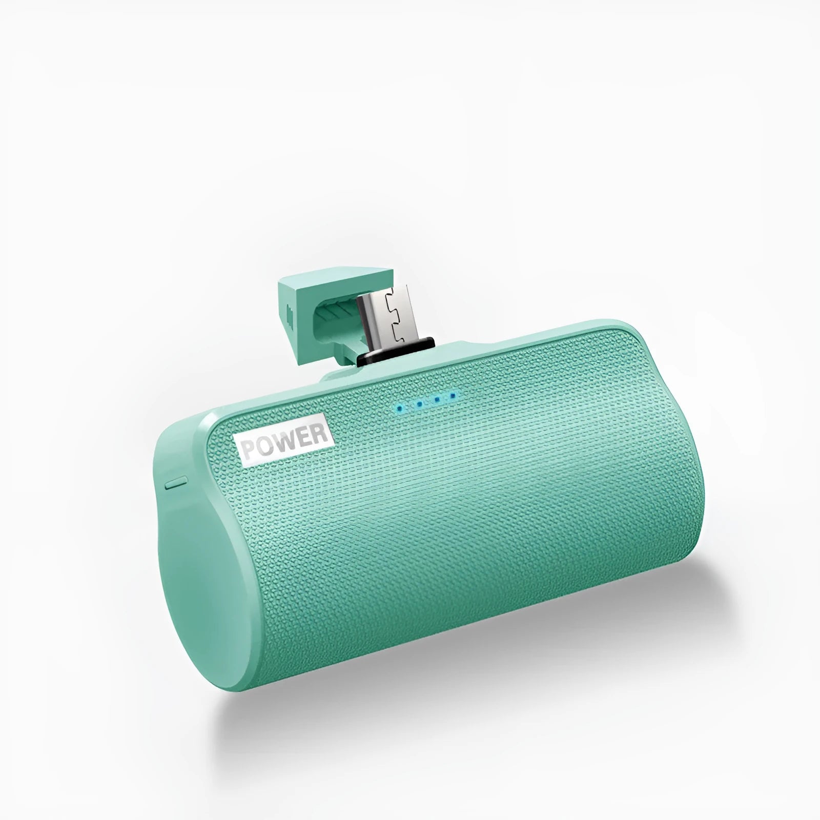 Universal power bank with aluminium cylindrical shell and 3000 mAh battery for Android Apple Type-C devices