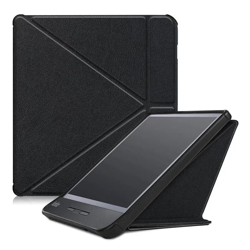 Leather anti-fall cover for Kobo Forma 8 inch e-reader with sleep function, dark blue colour
