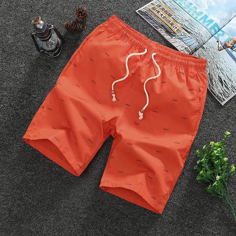 Cotton beach shorts for men in dark blue, multiple sizes available summer swimwear