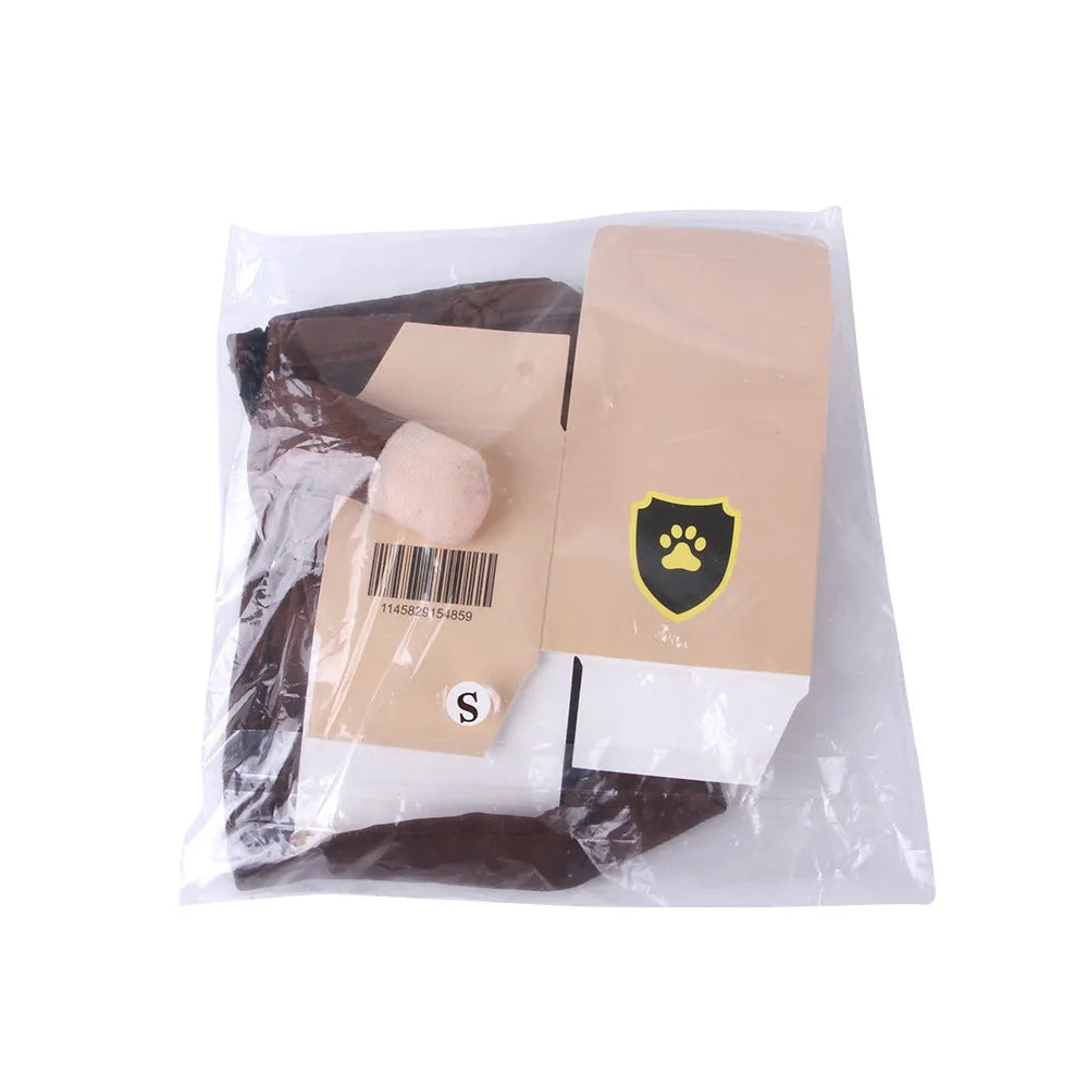 Polyester pet courier standing clothing in coffee colour for dogs, casual style