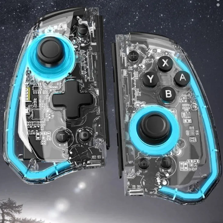 Game console handle with ALPS joystick metal ring L736 macro programming Bluetooth black through plate version