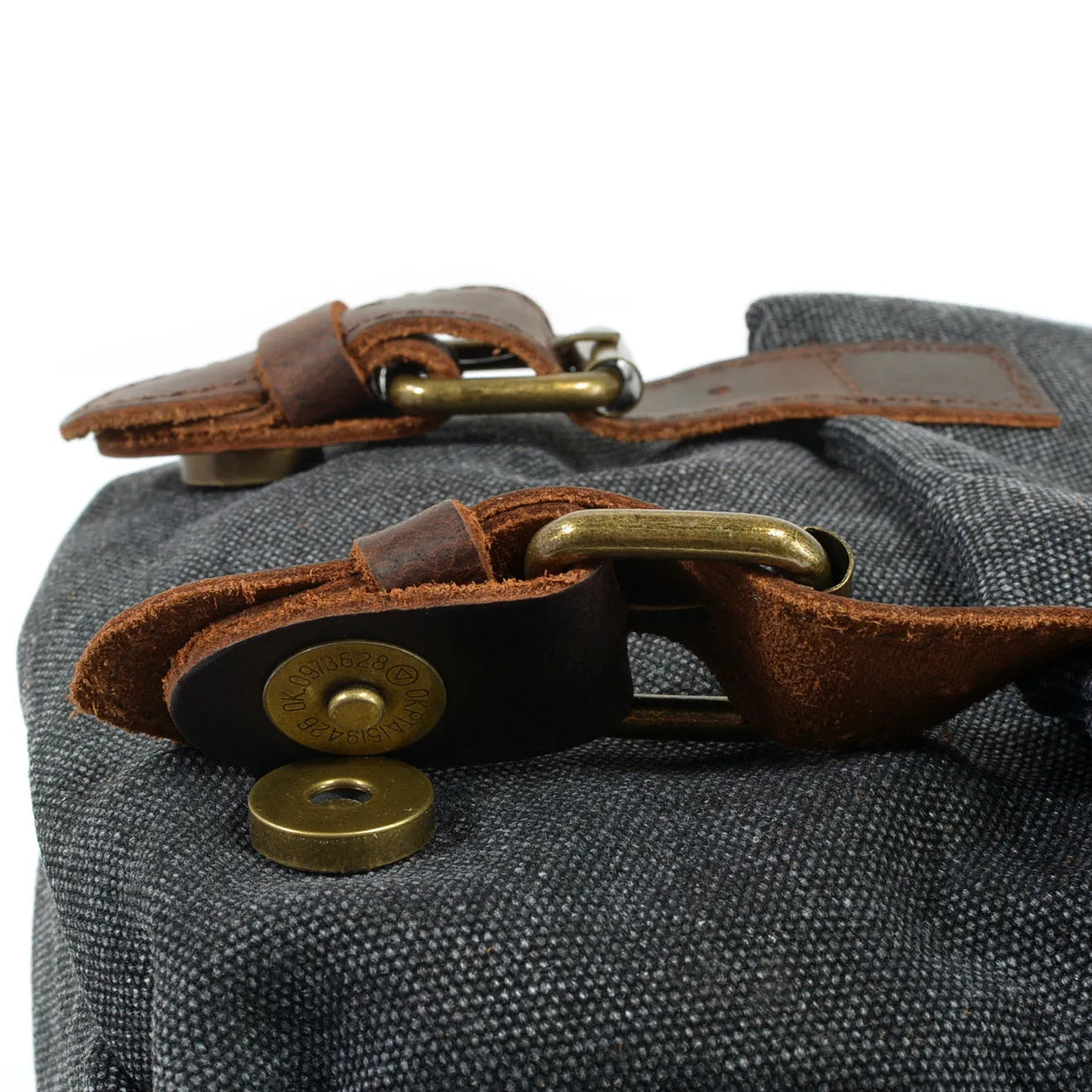 One-shoulder retro canvas waterproof camera bag for Canon SLR in dark grey
