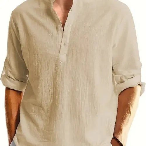 Men's printed casual shirt in polyester fibre, available in sizes S to 4XL and eight colours.