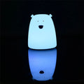 Silicone animal night light in blue, pink, or white with ABS body, 5V, battery or USB power option