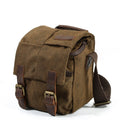 One-shoulder retro canvas waterproof camera bag for Canon SLR in dark grey