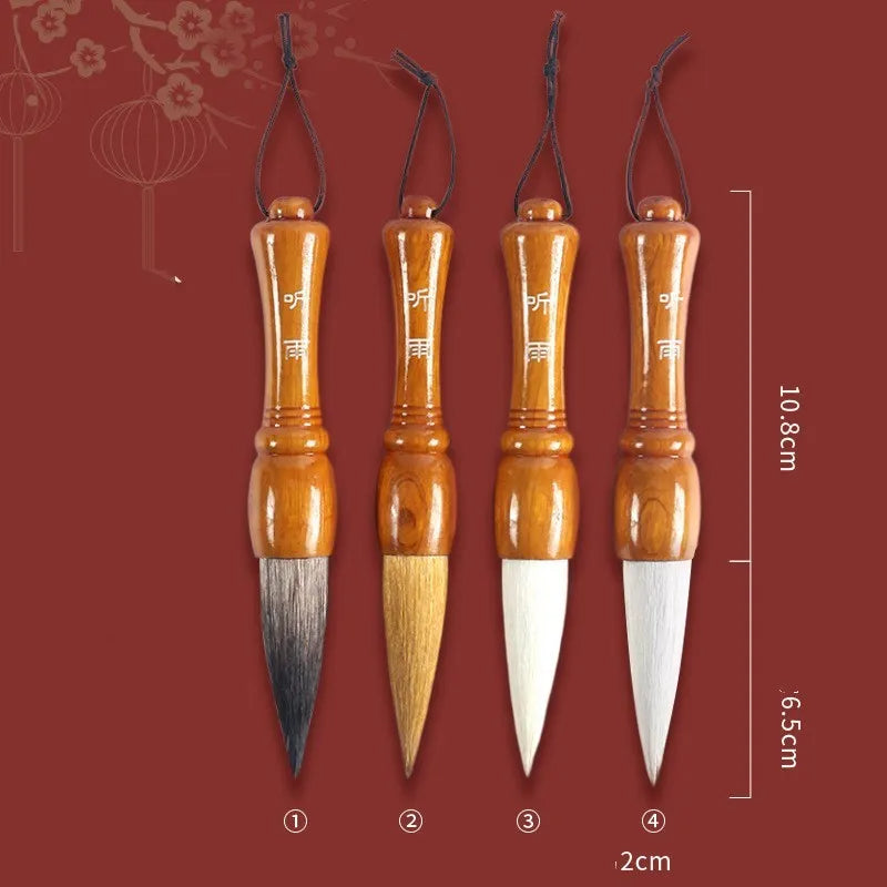 Large traditional Chinese writing brush with wolf and sheep hair bristles for calligraphy and painting.