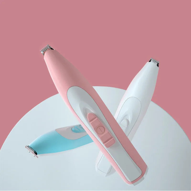 USB pet foot hair trimmer in pink battery option with ABS body for dog and cat paw hair