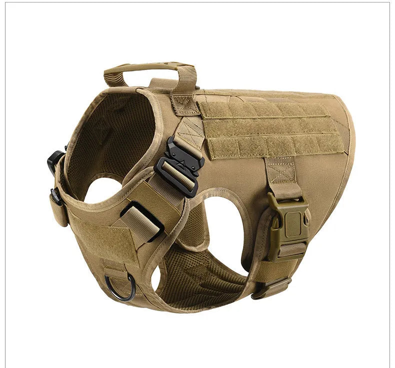 Tactical large dog vest in Army Green made from 1000D nylon with nylon webbing chest strap