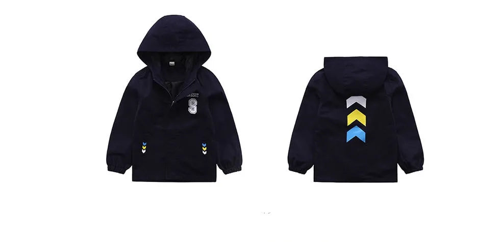 Children's winter jacket with velvet lining Korean style windbreaker in brown, green, navy sizes 110-160cm